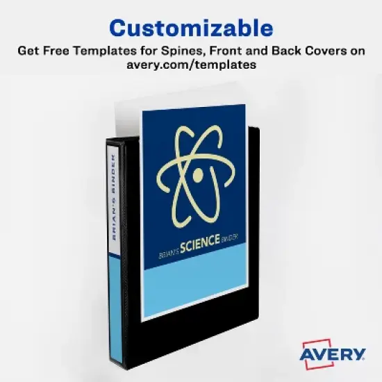 Avery TouchGuard Protection View 3 Ring Binder, Clear View Cover, 1 Inch Slant Rings, 1 White Binder (17193) image {5}