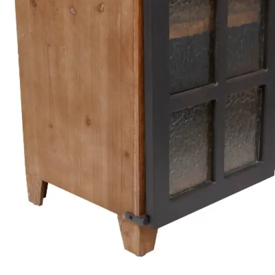 Industrial Wood Standing Wine Rack Brown - Olivia & May image {5}