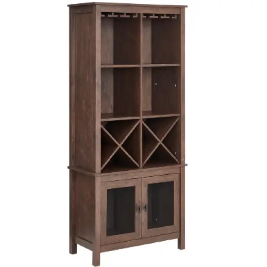 Home Source Jill Zarin Bar Cabinet Bookshelf with Glass Doors image {8}