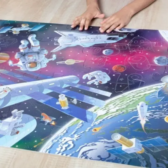 Melissa & Doug Outer Space Glow-in-the-Dark Cardboard Jigsaw Floor Puzzle &ndash; 48pc image {1}
