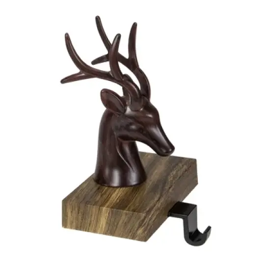 Northlight 7.5" Brown Marbled Buck Deer Head Christmas Stocking Holder image {2}