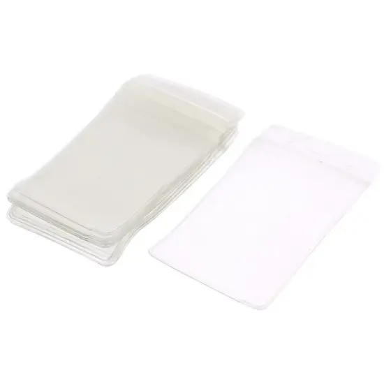 Unique Bargains Soft Plastic Resealable Vertical ID Card Badge Holders 12 Pcs image {6}