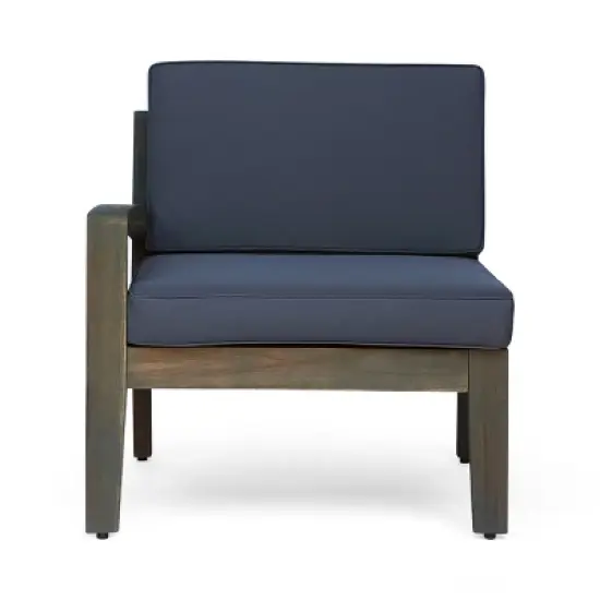 Grenada 6pc Acacia Sectional Sofa Set - Gray/Dark Gray - Christopher Knight Home image {2}