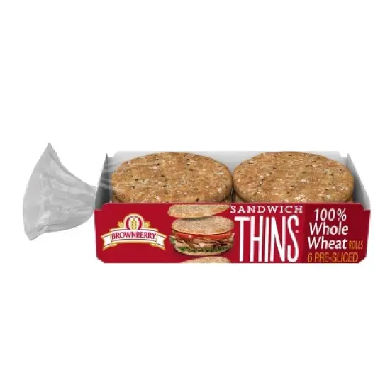Brownberry 100% Whole Wheat Sandwich Thins - 12oz image {8}