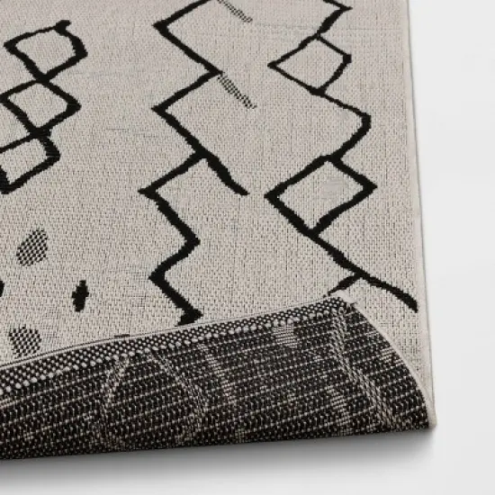 Grace Sketch Diamond Indoor/Outdoor Rug - Black/White - Project 62&trade; image {3}