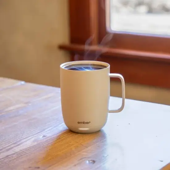 Ember 14oz Mug 2 Temperature Control Smart Mug Sandstone: Ceramic, Stainless Steel, Hand Wash, Hot Beverages image {12}