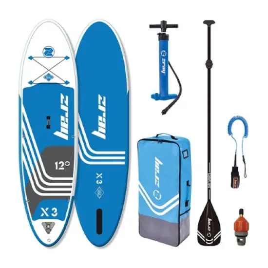 Zray X-Rider Deluxe X2 Inflatable SUP Outdoor Sport All Around Stand Up Paddle Board Kit with Ultimate Agile Light Technology, Blue image {8}
