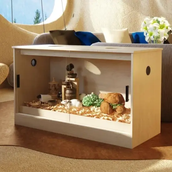 Famapy 68 Gallon Small Pet Habitat,Reptile Terrarium Cabinet with Ventilation,Cage Tank with Glass Door,for Amphibian,Hamster/Lizards/Geckos/Snakes image {14}