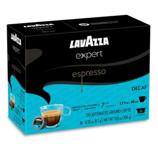 Lavazza Expert Espresso Decaf Capsules, Medium Roast, Arabica and Robusta Blend, Compatible with Lavazza Classy Machines (36 Capsules) image {7}
