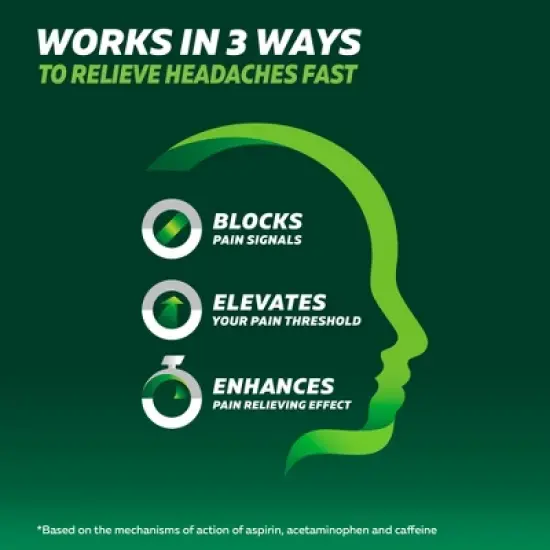 Excedrin Extra Strength Pain Reliever Caplets - Acetaminophen/Aspirin (NSAID) image {2}