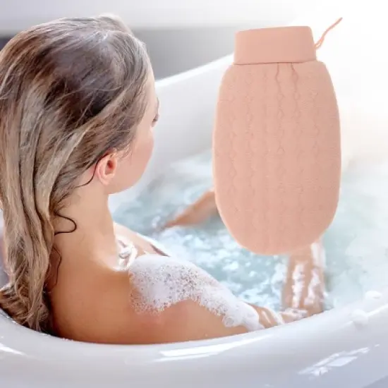 Unique Bargains Shower Gloves 8.86"x5.31" Pink 1 Pc image {1}