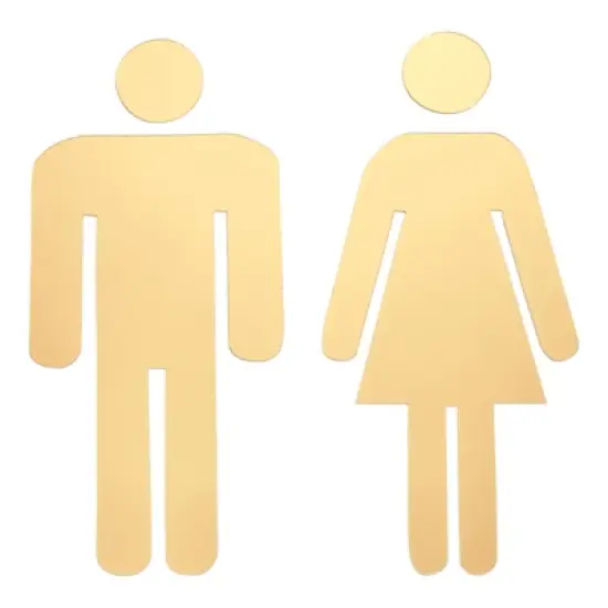 Unique Bargains Self-Adhesive Decor Office Business Men Women Restroom Sign 1 Set image {5}