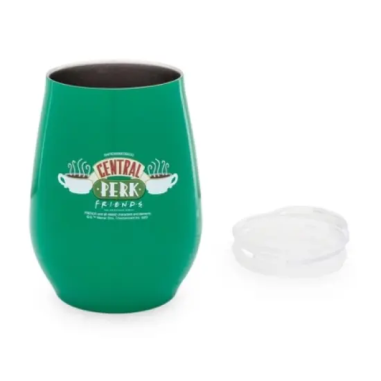 Silver Buffalo Friends Central Perk Double-Walled Stainless Steel Wine Tumbler | 10 Ounces image {1}
