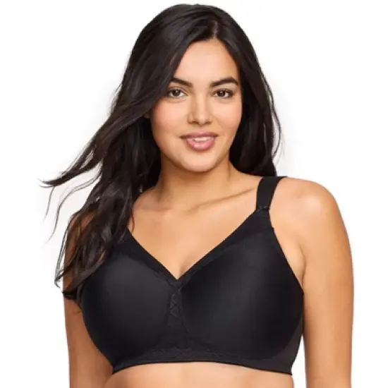 Glamorise Womens MagicLift Seamless T-Shirt Wirefree Bra 1080 Black image {5}