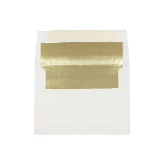 JAM Paper A7 Foil Lined Invitation Envelopes 5.25 x 7.25 Ecru with Gold Foil 2354150 image {3}