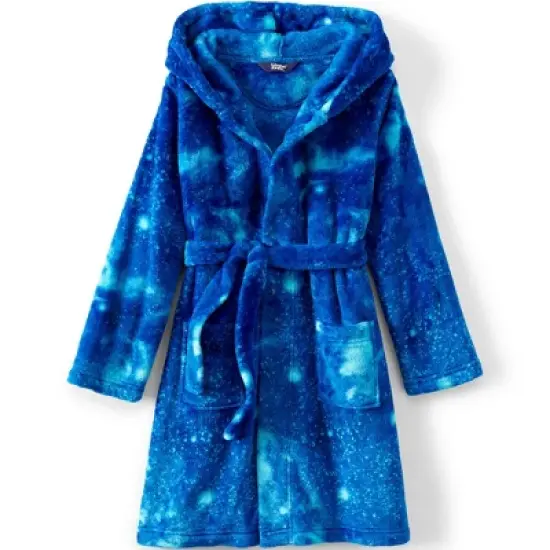 Lands' End Kids Hooded Fleece Solid Robe image {9}