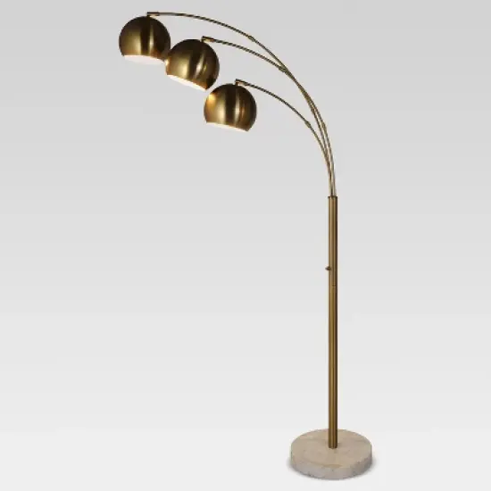 Globe Multi 3-Head Floor Lamp Gold Metal/Marble - Project 62&trade; image {3}