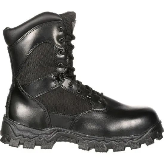 Men's Black Rocky Alpha Force Zipper Waterproof Public Service Boot Size 4.5 image {6}