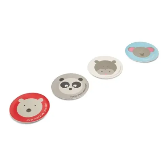 7.8" 4pk Bamboo Fiber Animal Plates - Red Rover image {1}