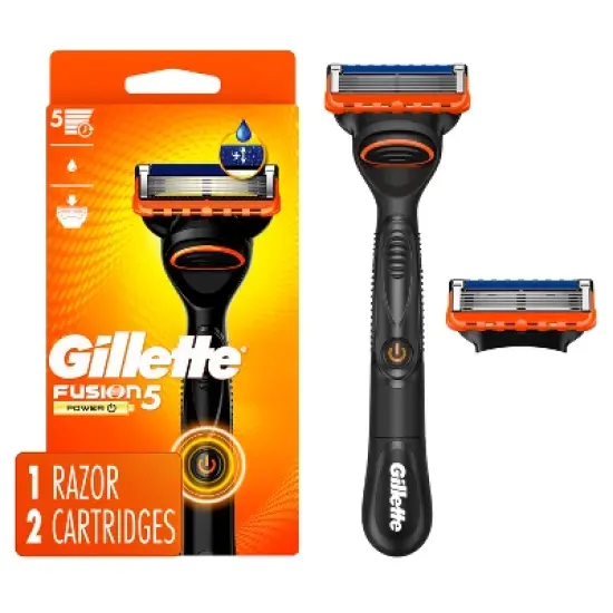 Gillette Fusion5 Power Razor for Men - 1 Gillette Power Razor Handle + 2 Blade Refills image {10}