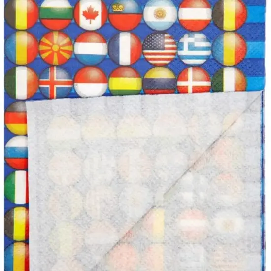 Blue Panda 100 Pack International Flag Disposable Paper Napkins 6.5" Party Supplies image {4}