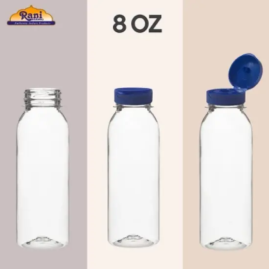 Clear Plastic Bottles 8oz PET Bottle with Flip-top Caps Made in USA - Pack of 100 image {5}