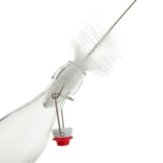 Juvale 6 Pack 16 oz Glass Bottles with Swing Top Lids and Square Base, Includes Brush and Funnel for Homemade Brewing image {4}