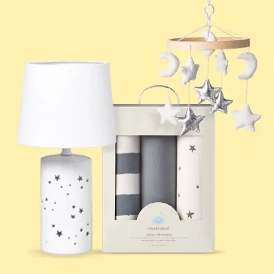 Black, White & Gray Nursery Room Collection - Cloud Island&trade; image {1}