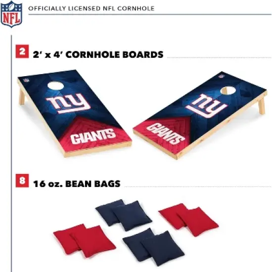 NFL New York Giants 2'x4' Wood Cornhole Set image {1}