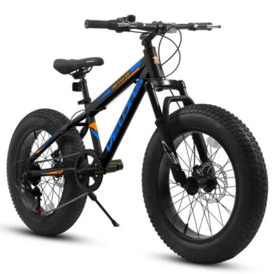 Aukfa 20-Inch Fat Tire Mountain Bike for Adults, 7-Speed, Dual Disc Brakes, Front Suspension, High Carbon Steel Frame, City & Trail Ready image {8}