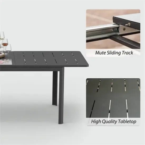 GlasFlength Patio End Tables, Expandable Metal Aluminum, Dimensions, 94.5"*35.4"*29.5" image {2}
