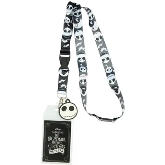 Nightmare Before Christmas Jack ID Lanyard Badge Holder With 1.5" Charm Pendant image {5}