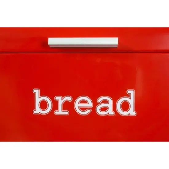 Juvale Metal Bread Box Bin, Stainless Steel Red Food Stoarge Box Container for Kitchen Countertop, 16.75 x 9 x 6.5 in image {6}