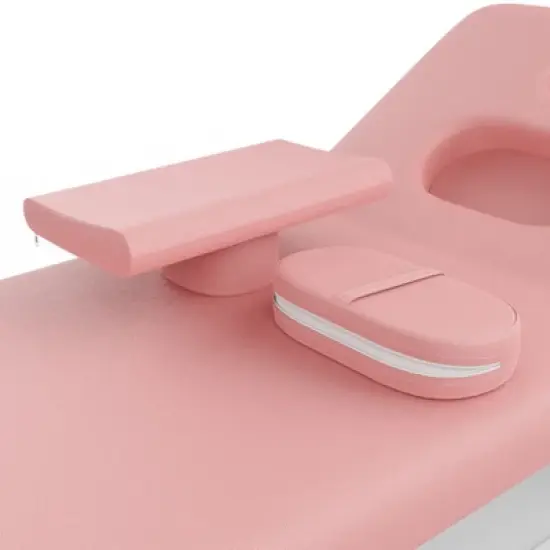 Dolonm 31.5" Wide Spa Massage Bed - 800lbs Heavy Duty, Chest Opening Design, Luxe PU Leather - Salon & Home Use - Pink image {4}