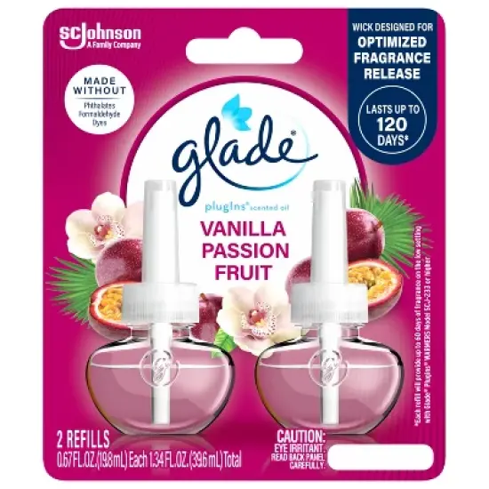 Glade PlugIns Scented Oil Air Freshener Refills - Vanilla Passion Fruit - 1.34oz/2pk image {3}