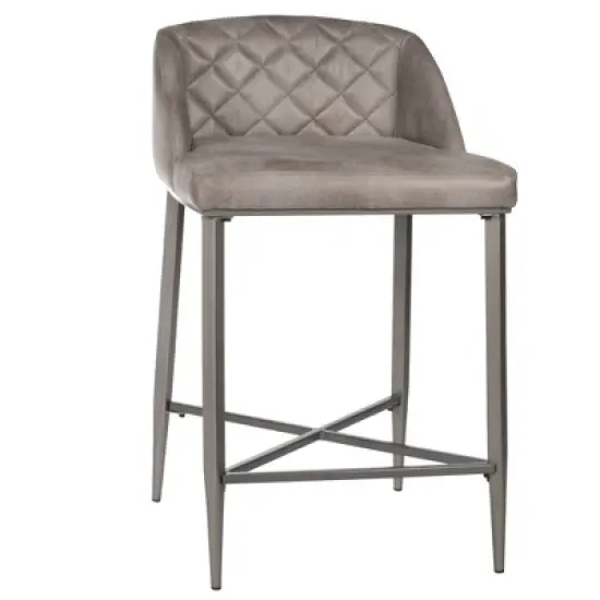 Set of 2 Phoenix Non Swivel Counter Height Barstool Gray - Hillsdale Furniture image {2}