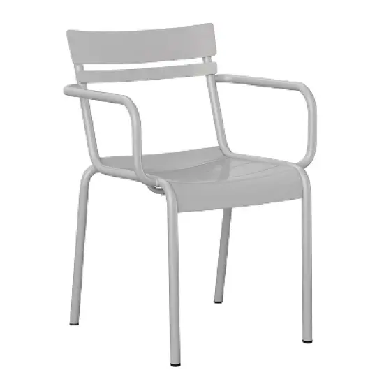Flash Furniture Nash Commercial Grade Steel Indoor-Outdoor Stackable Chair with 2 Slats and Arms, Set of 4 image {12}