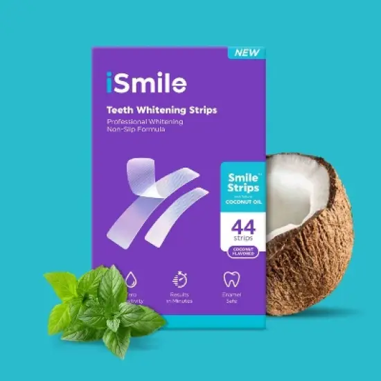 iSmile Teeth Whitening Strips Kit - Coconut and Mint Oil - 44ct image {4}