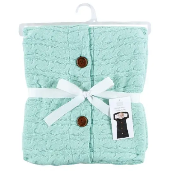Hudson Baby Unisex Baby Faux Shearling Knitted Baby Lounge Stroller Wrap Sack, Mint, One Size image {1}