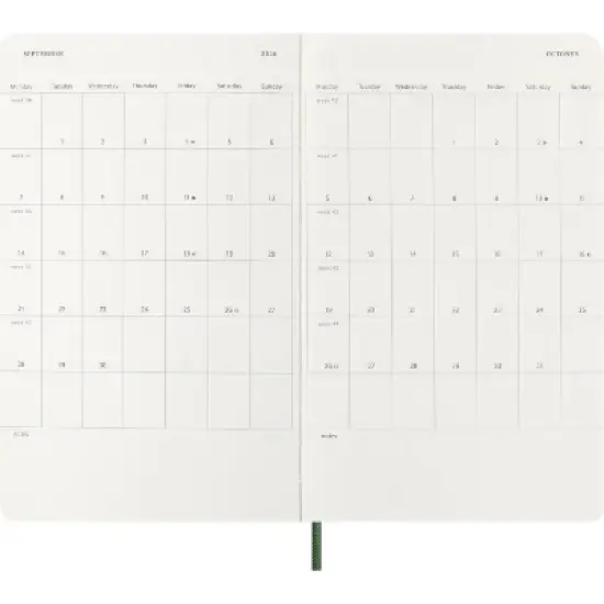 Moleskine 5"x8.25" 2026 12 Months Weekly Notebook Large Myrtle Green Soft image {4}