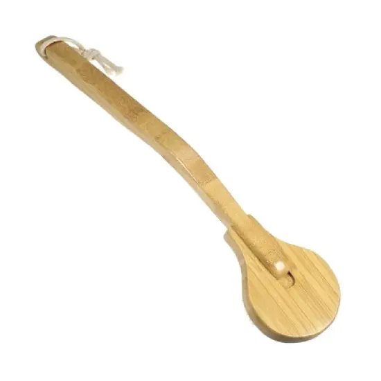 Unique Bargains Long Curved Handle Bath Brush for Shower 2.76" Diameter Yellow 1 Pc image {5}