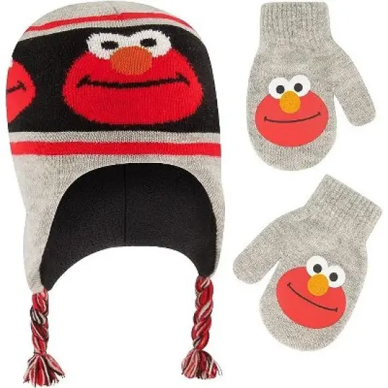 Elmo Boys Winter Beanie Hat and Mittens Set, Toddlers Ages 2-4 image {5}
