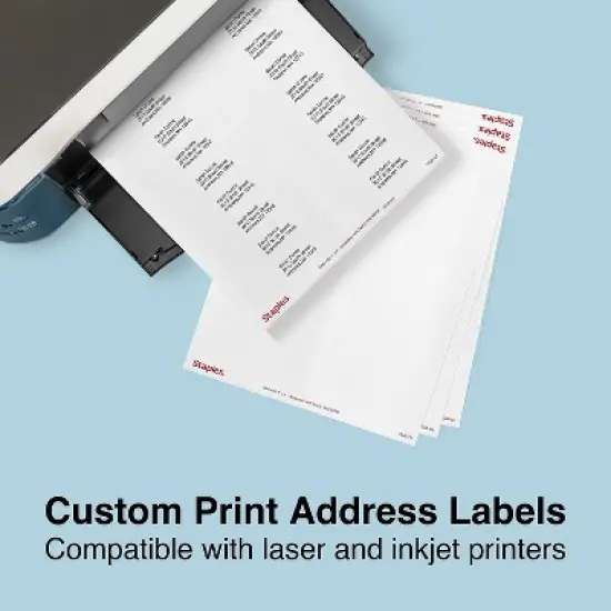 MyOfficeInnovations Laser/Inkjet Address Labels 1" x 4" White 20 Labels/Sheet 479879 image {3}