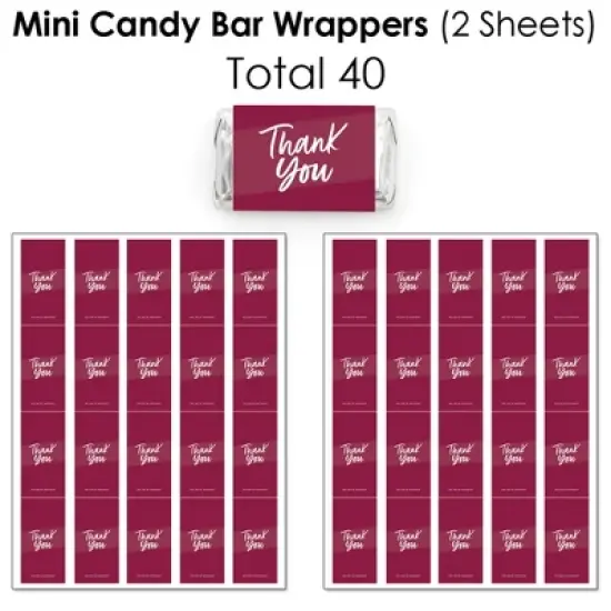 Big Dot of Happiness Burgundy Elegantly Simple - Guest Party Favors Candy Favor Sticker Kit - 304 Pieces image {2}