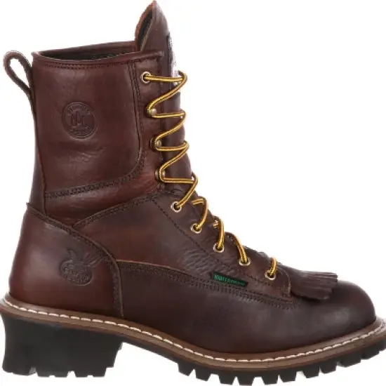 Men's Brown Georgia Boot Waterproof Logger Boot Size 10 image {6}