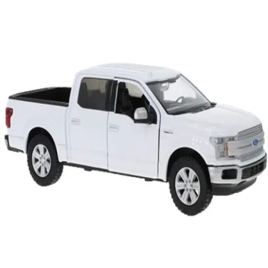 2019 Ford F-150 Lariat Crew Cab Pickup Truck White 1/24-1/27 Diecast Model Car by Motormax image {1}