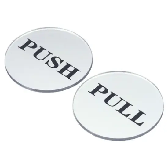 Unique Bargains Round Self-Adhesive Decor Home Business Push Pull Door Sign 8 Pcs image {5}