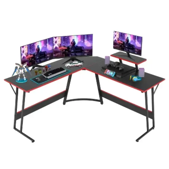 BestMassage 50 Inch L-Shaped Gaming Desk Computer Desk Office Desk with Large Monitor Stand Corner PC Gaming Desk for Home Office image {7}