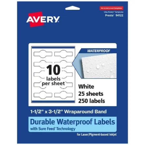 Avery 1-1/2" x 3-1/2" Waterproof Wraparound Labels, 250 Labels image {8}