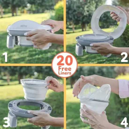 Nuby Travel Potty with Disposable Bags - Gray/White image {6}